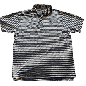 Peter Millar Mens XXL Navy Striped Golf Polo Shirt